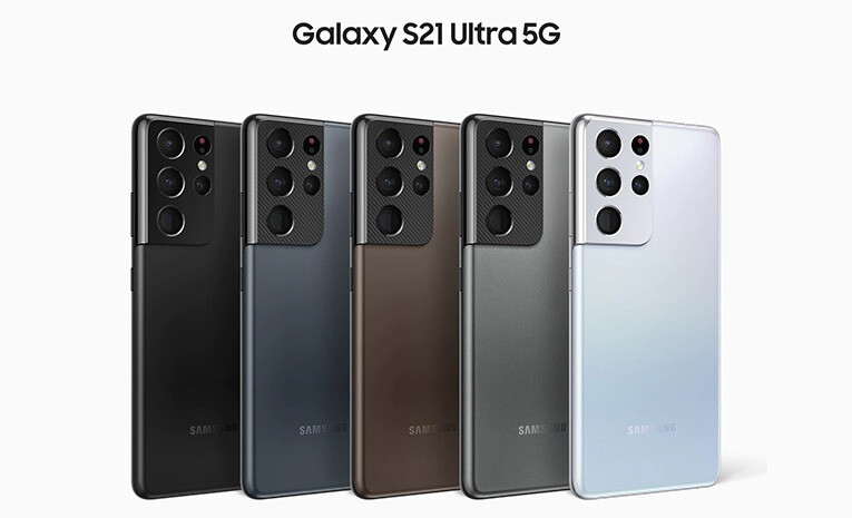 جميع خيارات ألوان Galaxy S21 Ultra ، بعضها حصري لطلب Samsung.com - مراجعة Samsung Galaxy S21 Ultra ، تكبير